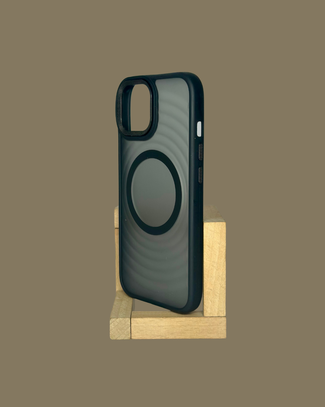 Frosted Semi Translucent Circular Design MagSafe Compatible