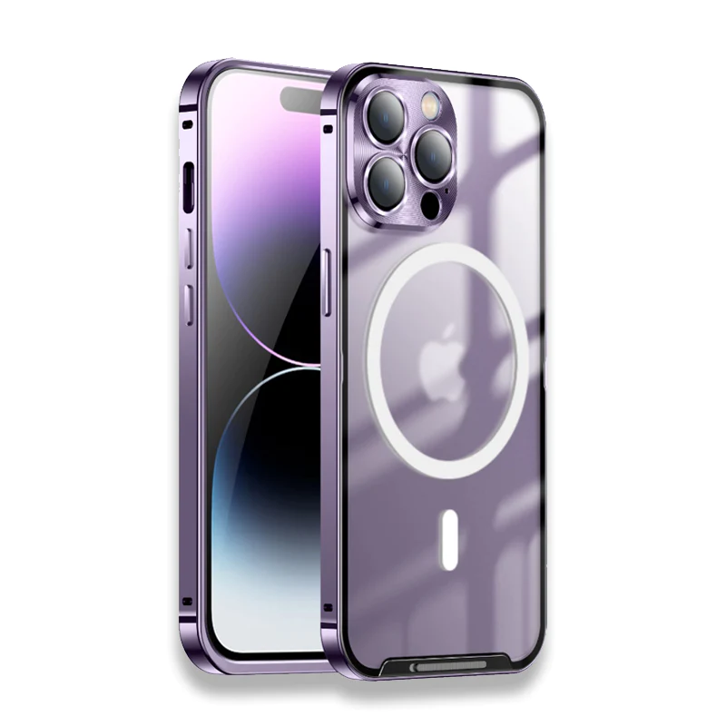 iPhone 14 Series : Metal Upgraded Lock MagSafe Cover with Camera Lens Protector