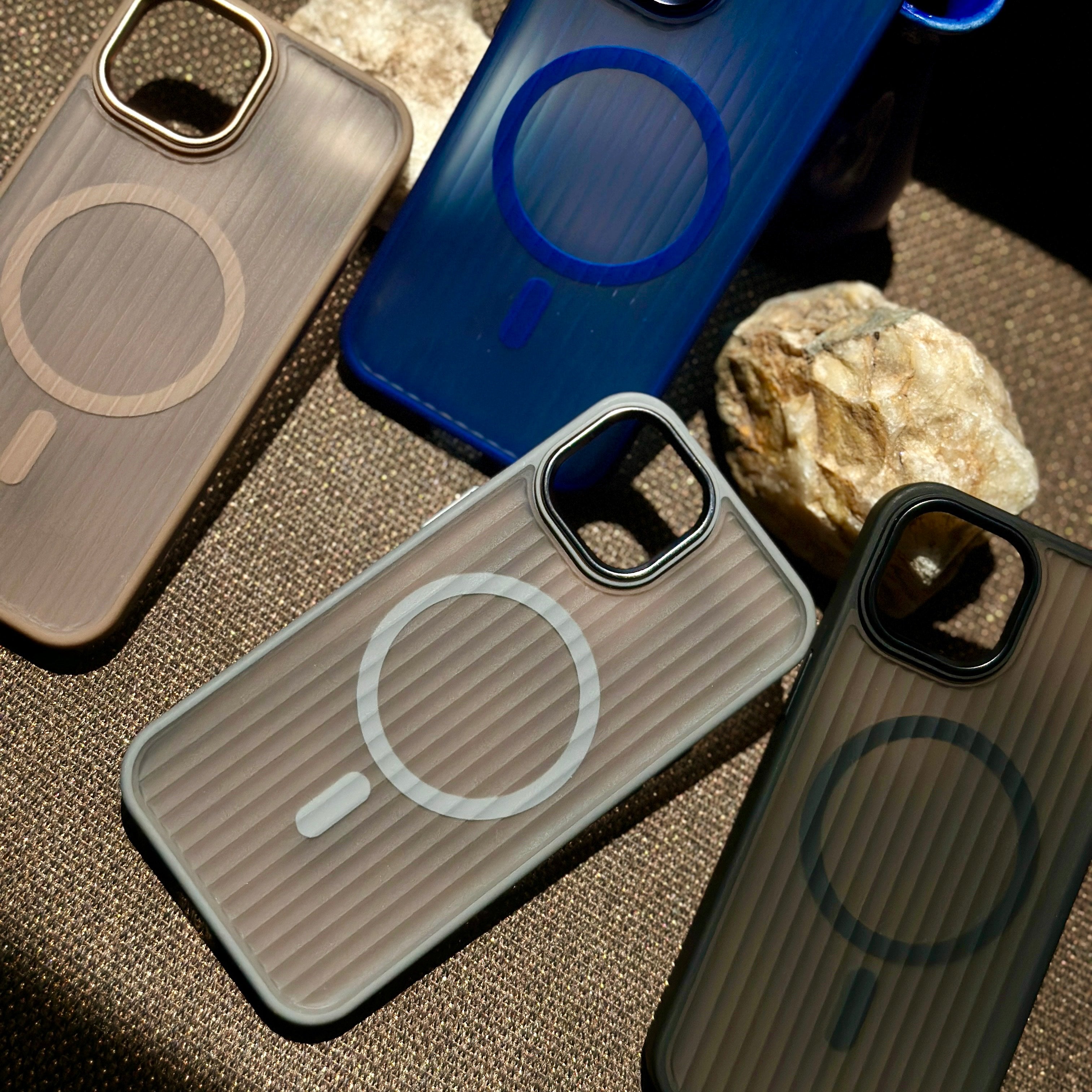 Frosted Semi Translucent Lining Design- MagSafe Compatible for iPhones