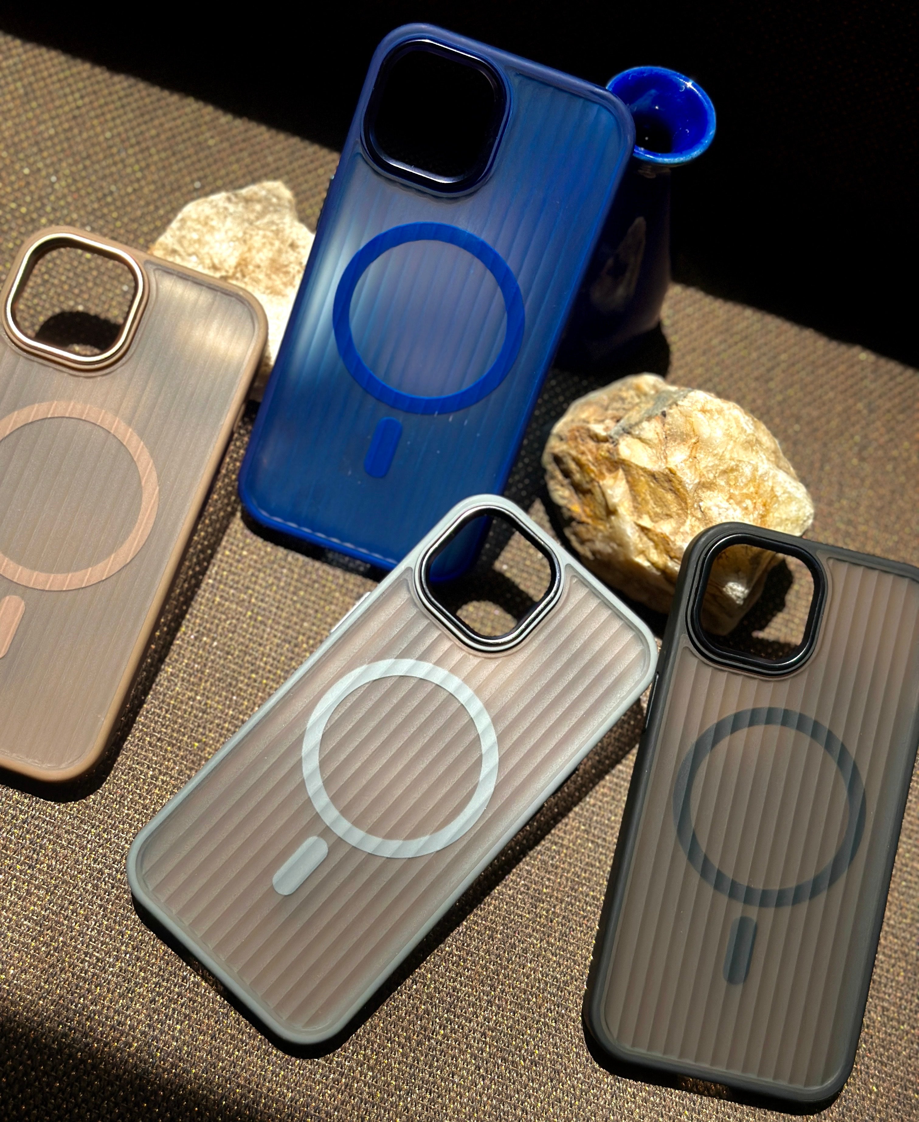 Frosted Semi Translucent Lining Design- MagSafe Compatible for iPhones