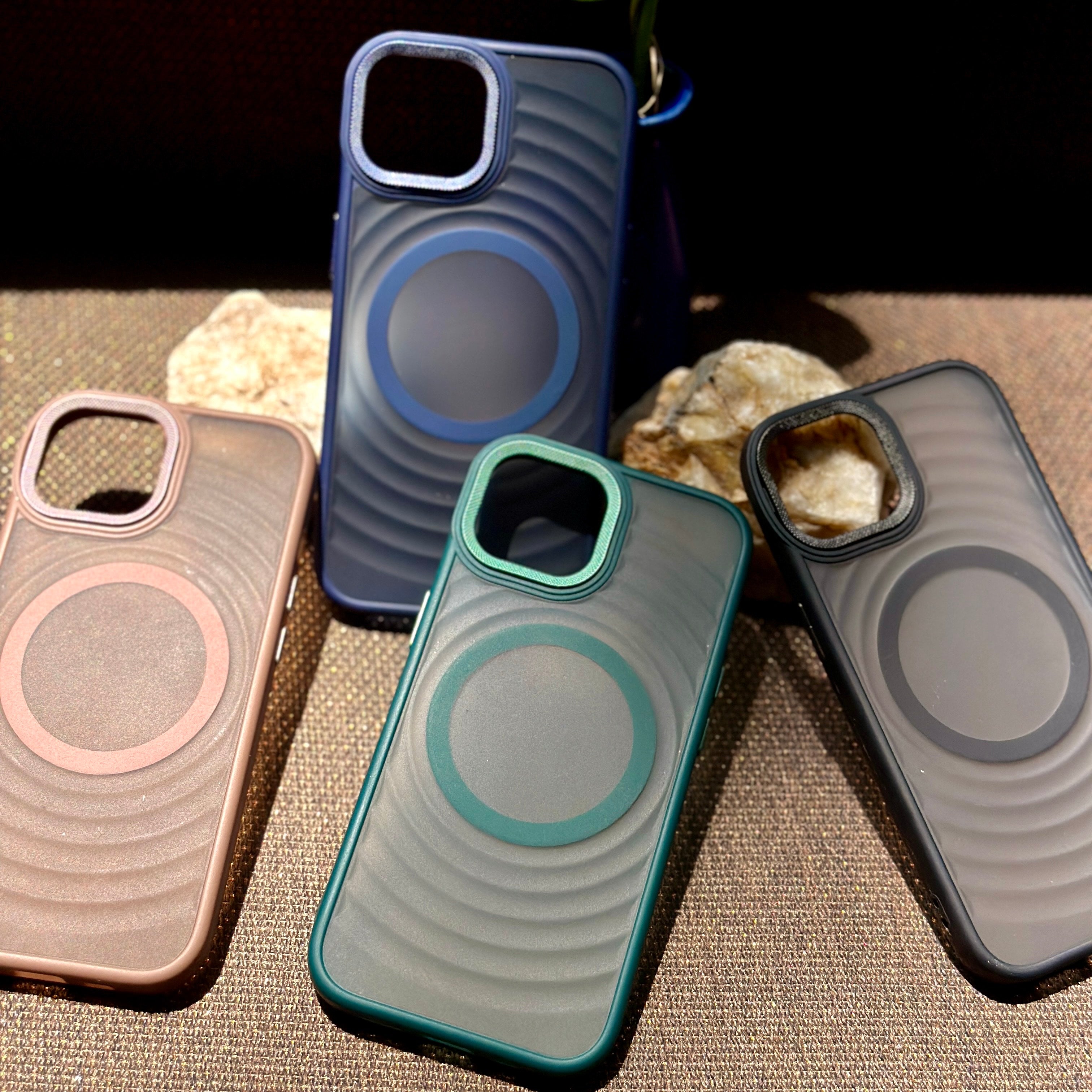 Frosted Semi Translucent Circular Design MagSafe Compatible