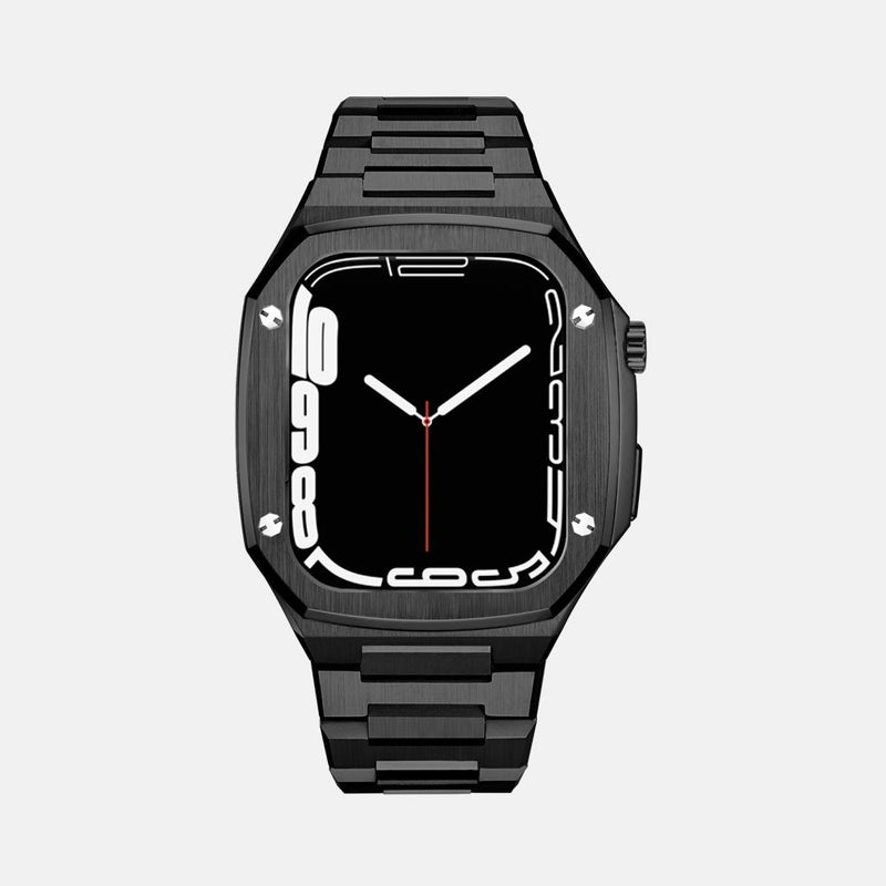 45MM Black Luxury Edition iWatch Case: Stainless Steel Strap