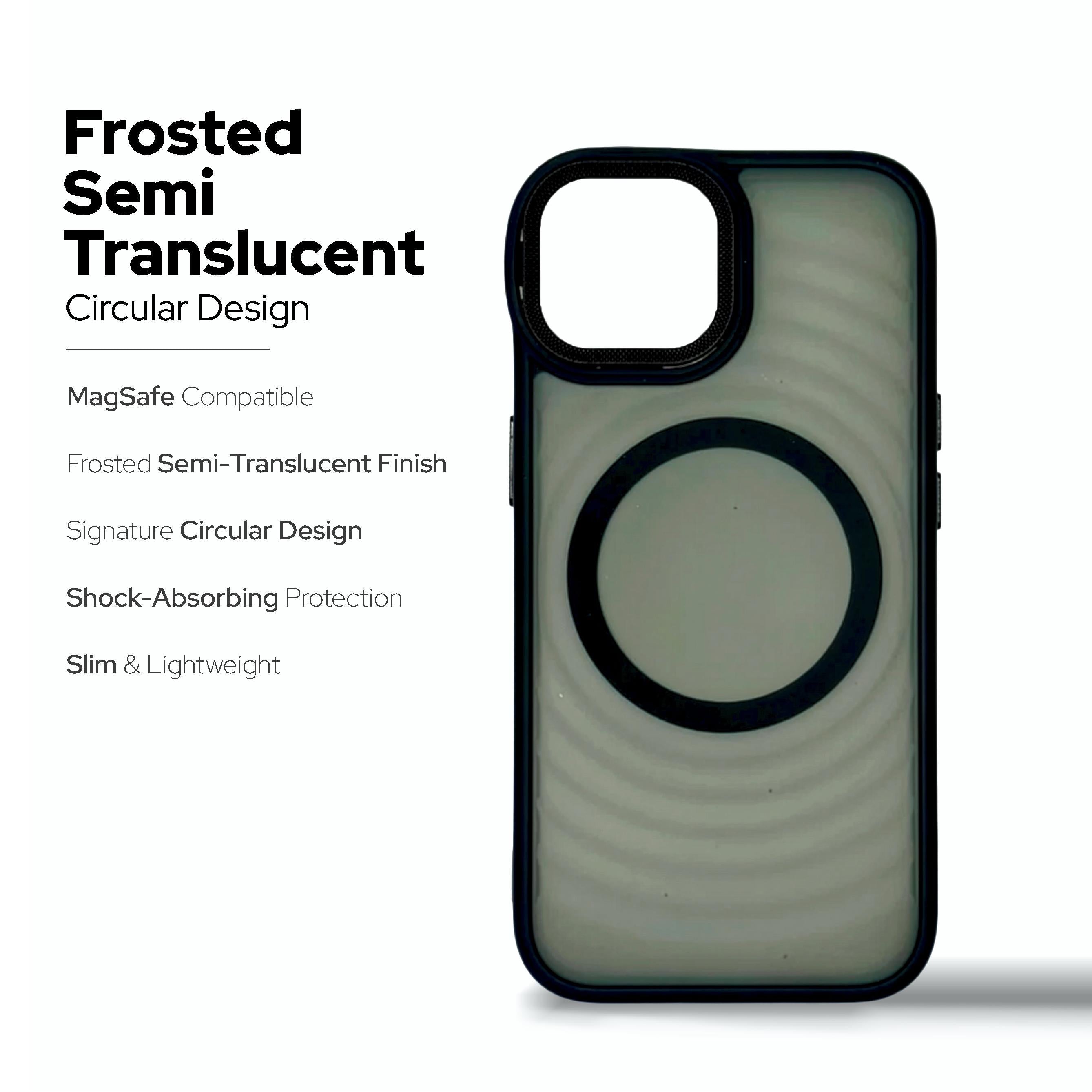 Frosted Semi Translucent Circular Design MagSafe Compatible