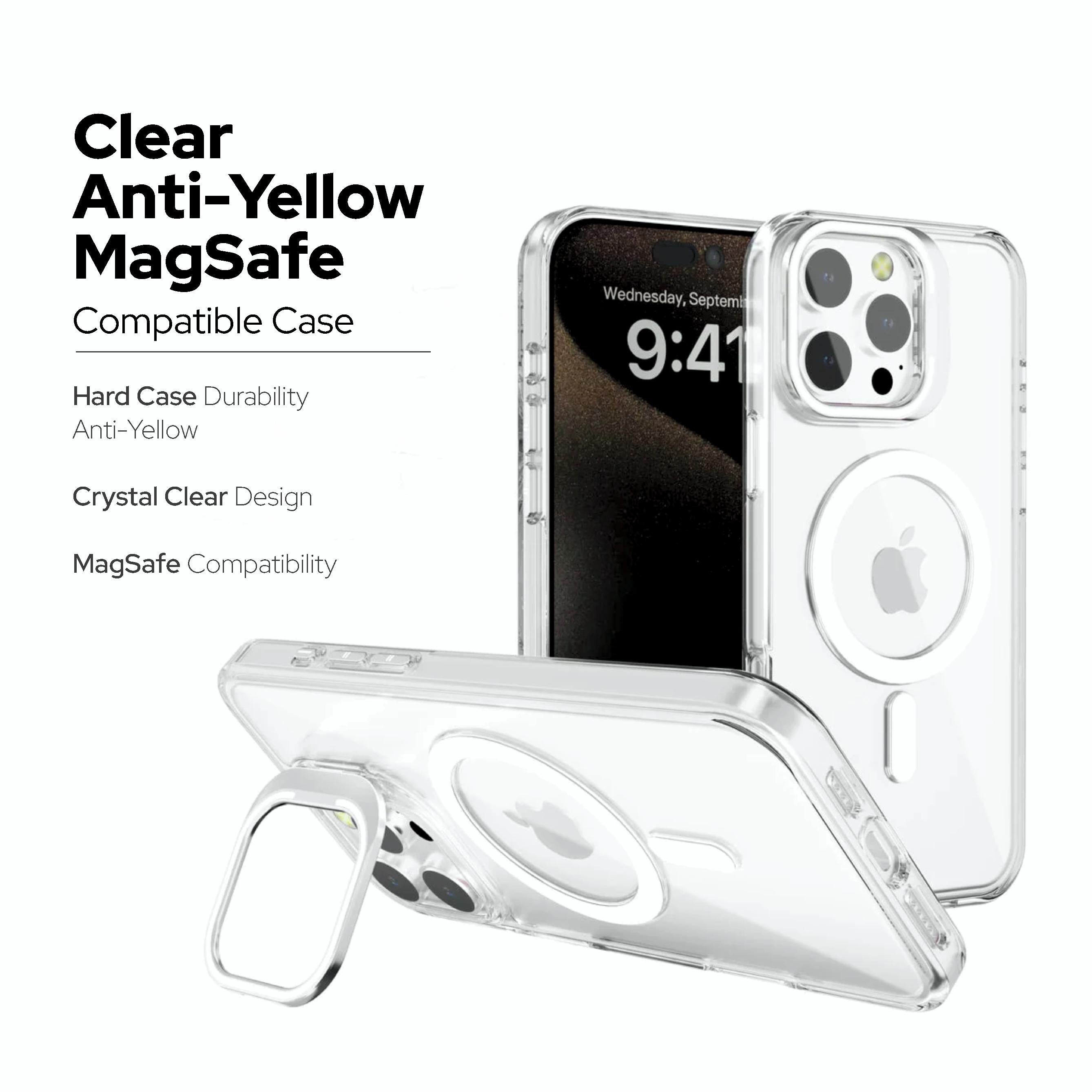 iPhone 16 Series: Camera Kickstand Anti-Yellow MagSafe Case