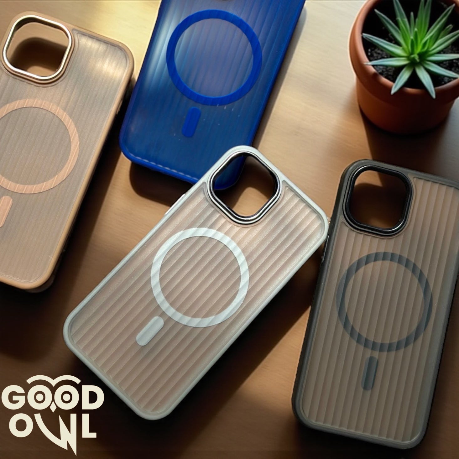 Frosted Semi Translucent Lining Design- MagSafe Compatible for iPhones