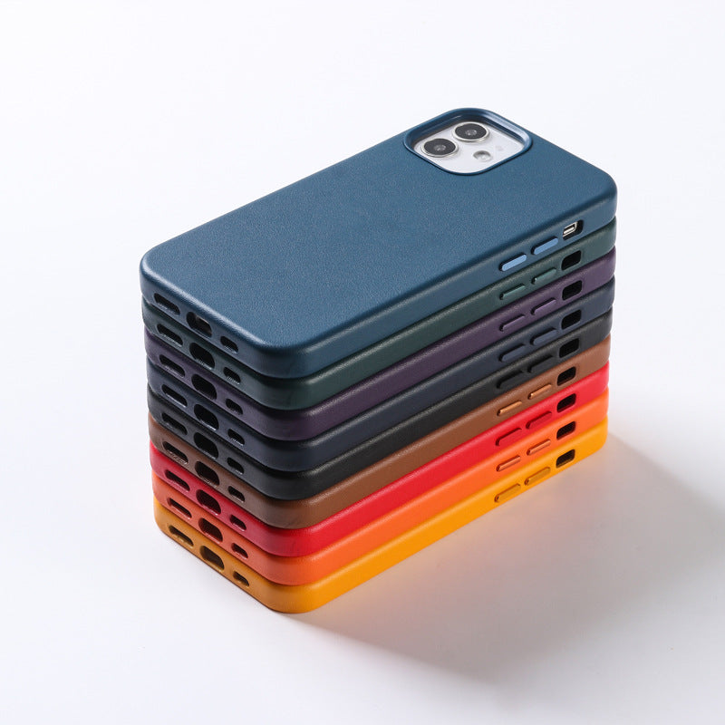 iPhone 14 Series Cover- Genuine Leather Case with Mag-Safe