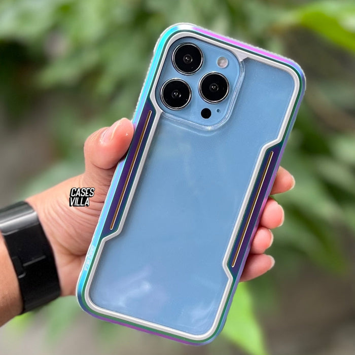 iPhone 14 Series- Iridescent Defence Shield Metal Cover | Military Grade Protection