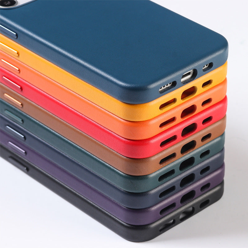 iPhone 14 Series Cover- Genuine Leather Case with Mag-Safe