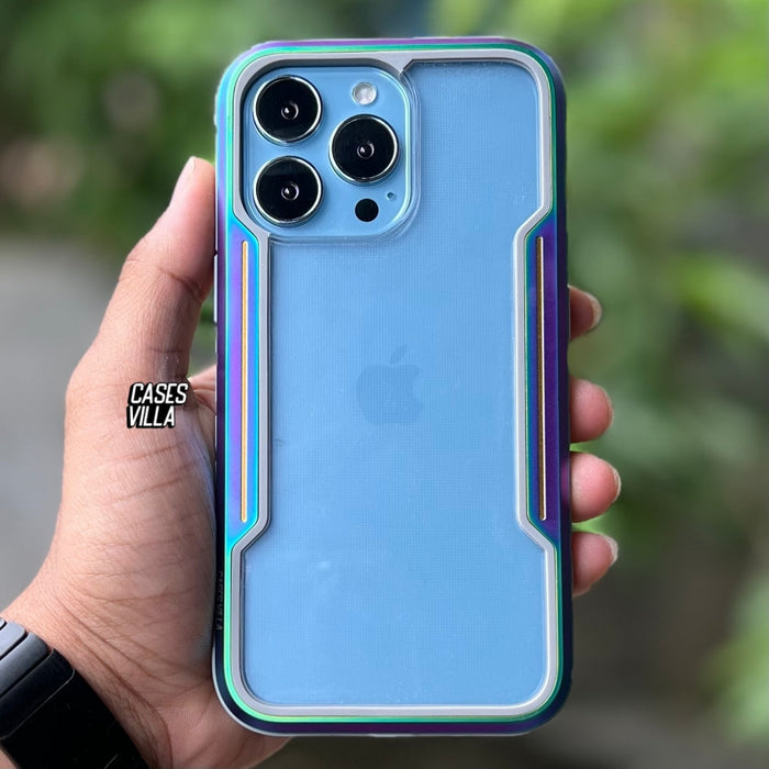 iPhone 14 Series- Iridescent Defence Shield Metal Cover | Military Grade Protection
