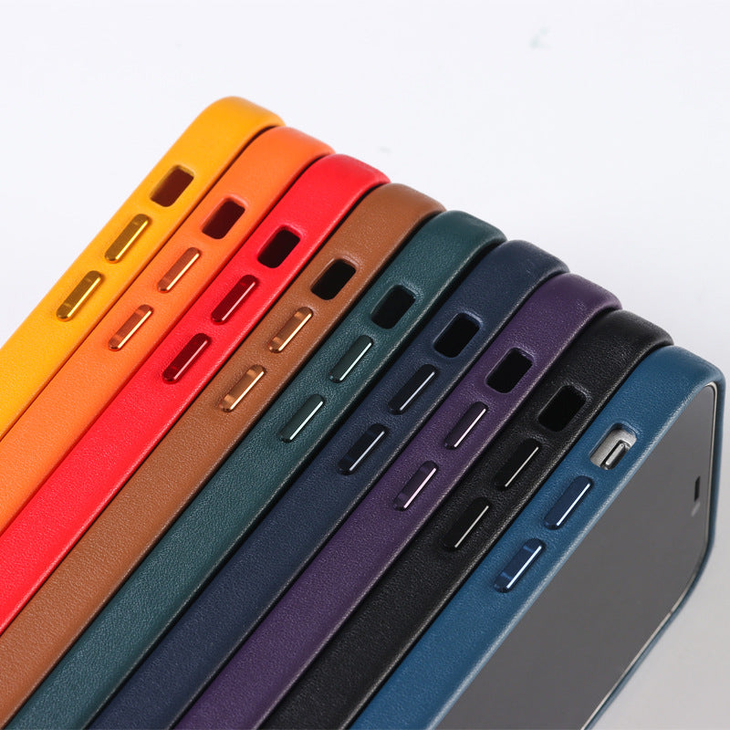 iPhone 14 Series Cover- Genuine Leather Case with Mag-Safe