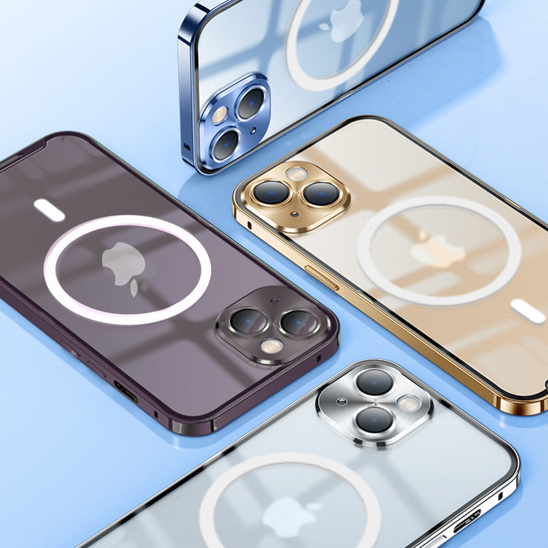 iPhone 14 Series : Metal Upgraded Lock MagSafe Cover with Camera Lens Protector