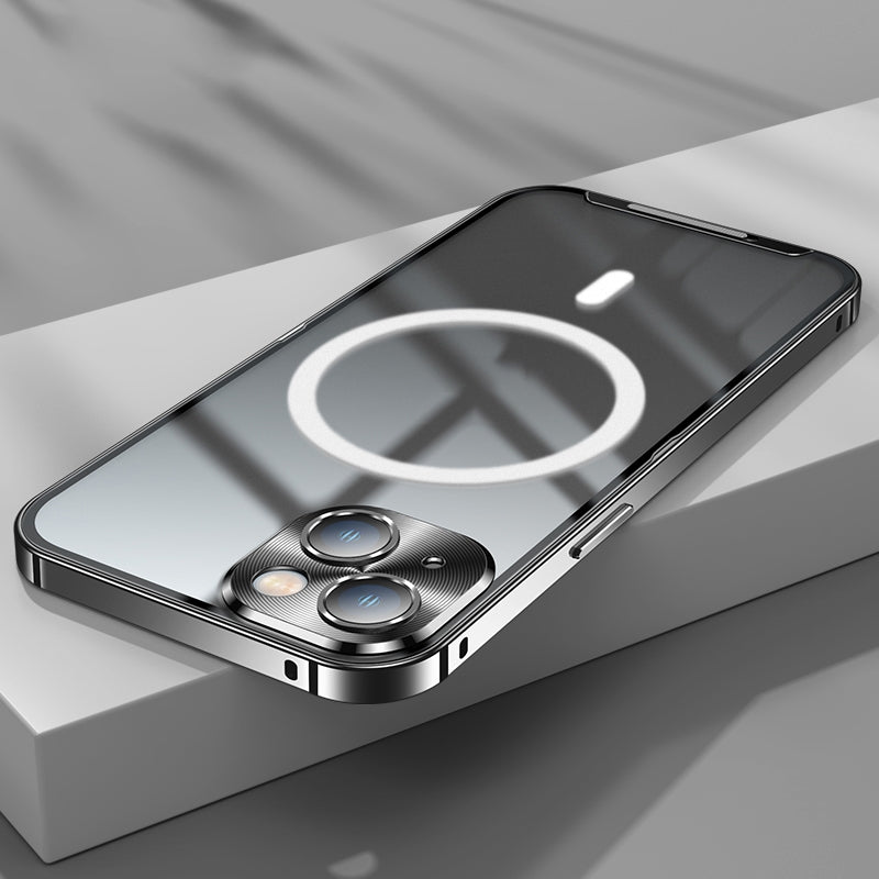 iPhone 14 Series : Metal Upgraded Lock MagSafe Cover with Camera Lens Protector