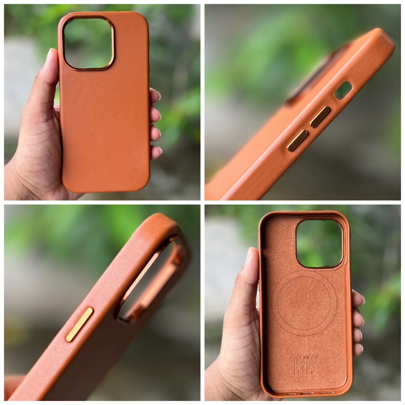 iPhone 14 Series Cover- Genuine Leather Case with Mag-Safe