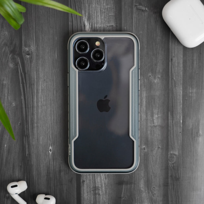 iPhone 14 Series - Black-Grey Defence Shield Metal Cover | Military Grade Protection
