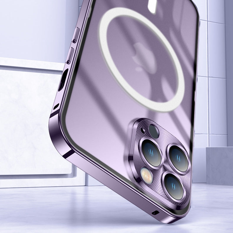 iPhone 14 Series : Metal Upgraded Lock MagSafe Cover with Camera Lens Protector