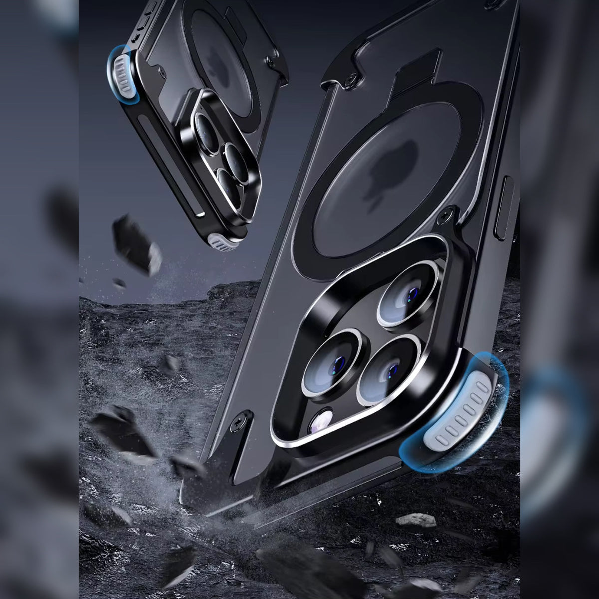 iPhone 15 series - Frameless Armoured Case with Kickstand for iPhone