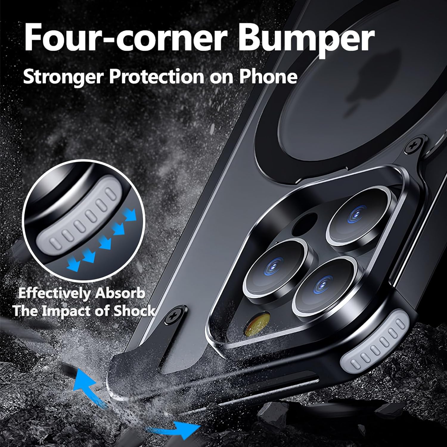 iPhone 15 series - Frameless Armoured Case with Kickstand for iPhone