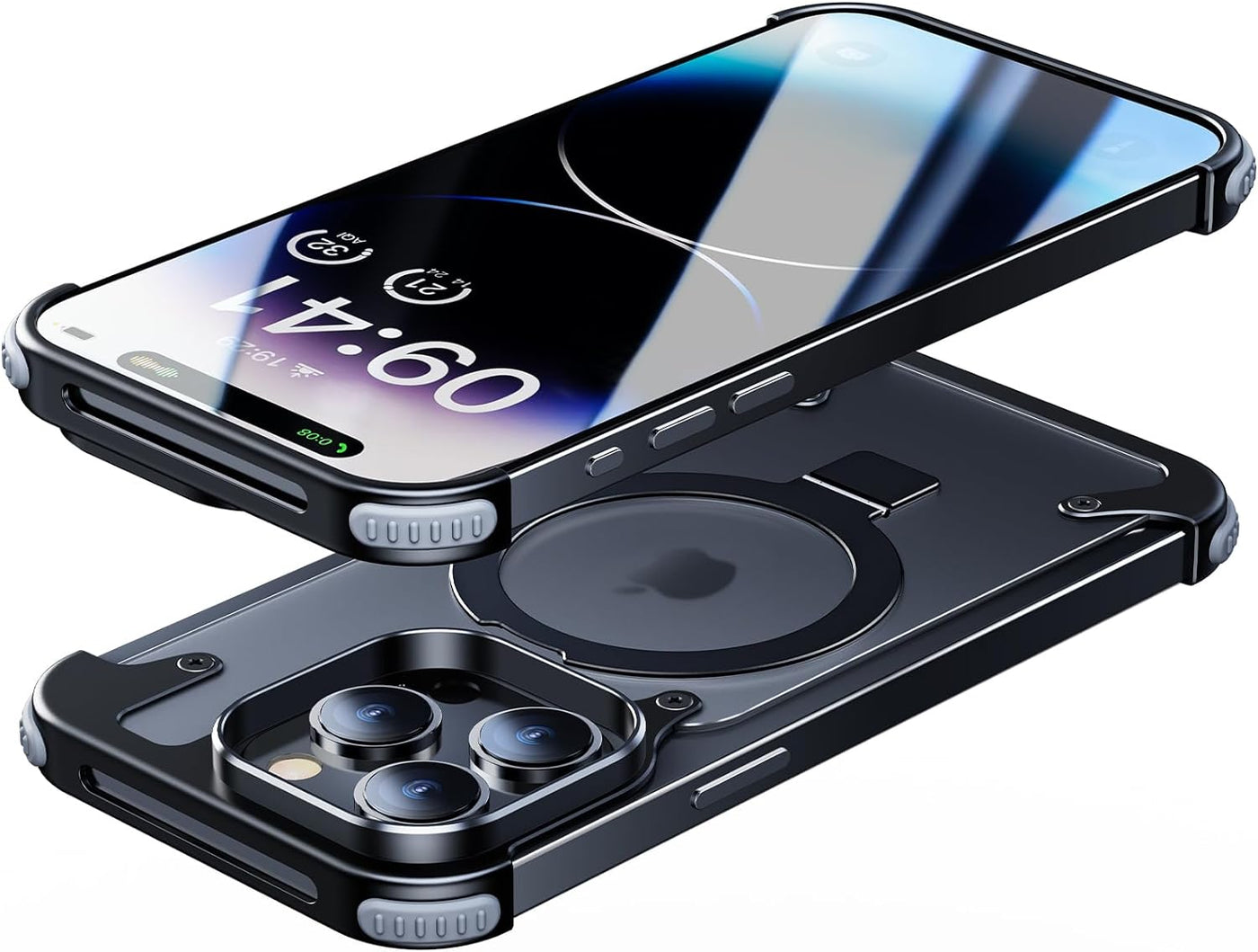 iPhone 15 series - Frameless Armoured Case with Kickstand for iPhone