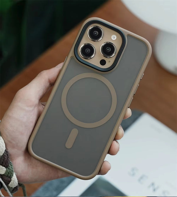 iPhone 16 Series : Premium Frosted Case with MagSafe