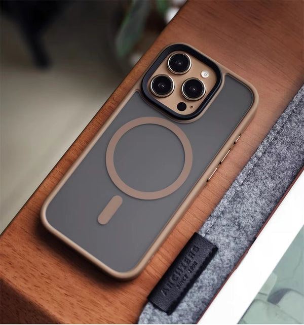 iPhone 16 Series : Premium Frosted Case with MagSafe