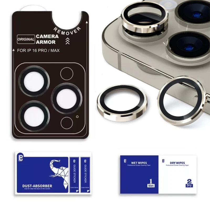 iPhone 16 Pro Series : Stainless Steel | Sapphire Glass Camera Rings | PVD