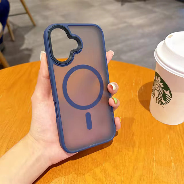 iPhone 16 Series : Premium Frosted Case with MagSafe