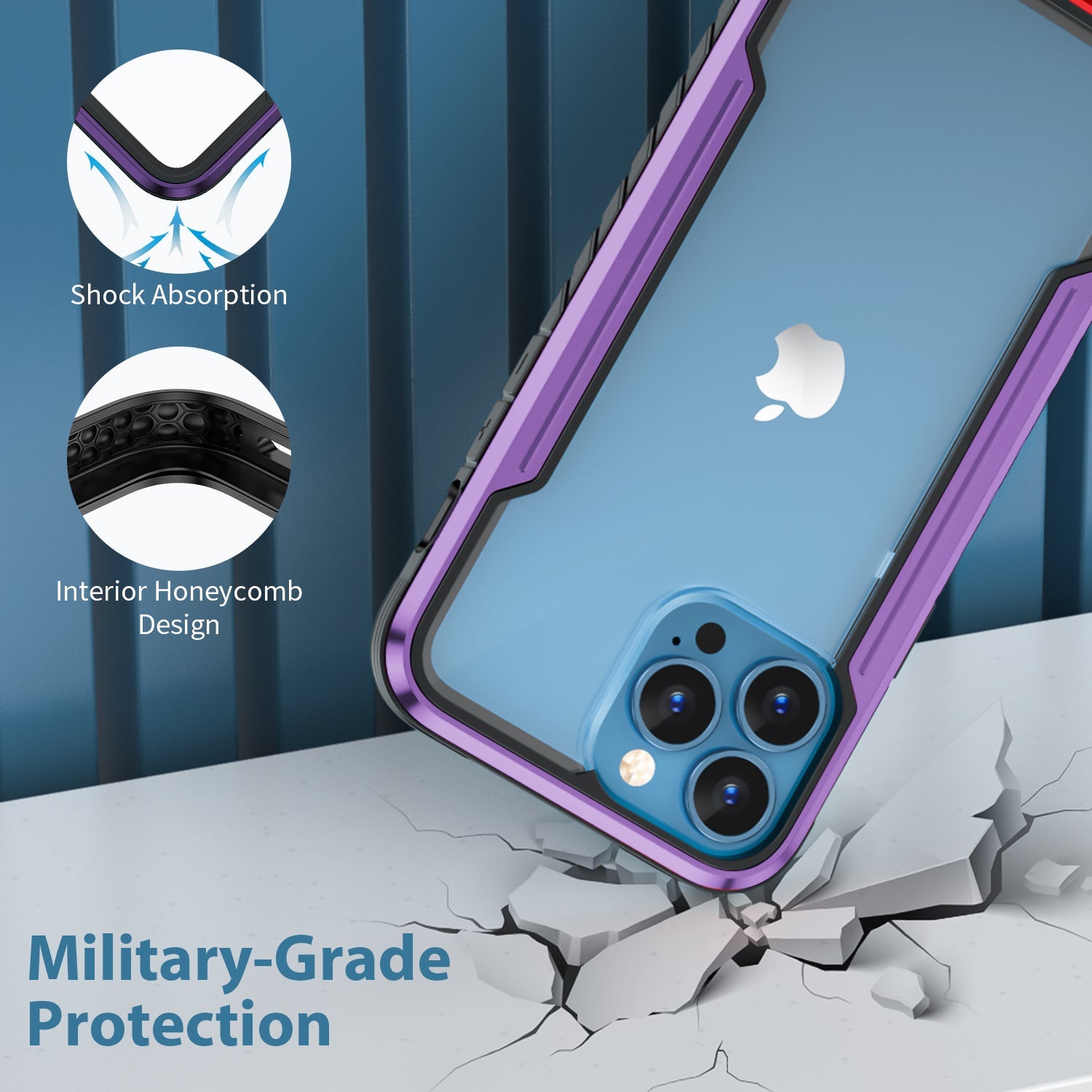 iPhone 14 Series- Iridescent Defence Shield Metal Cover | Military Grade Protection