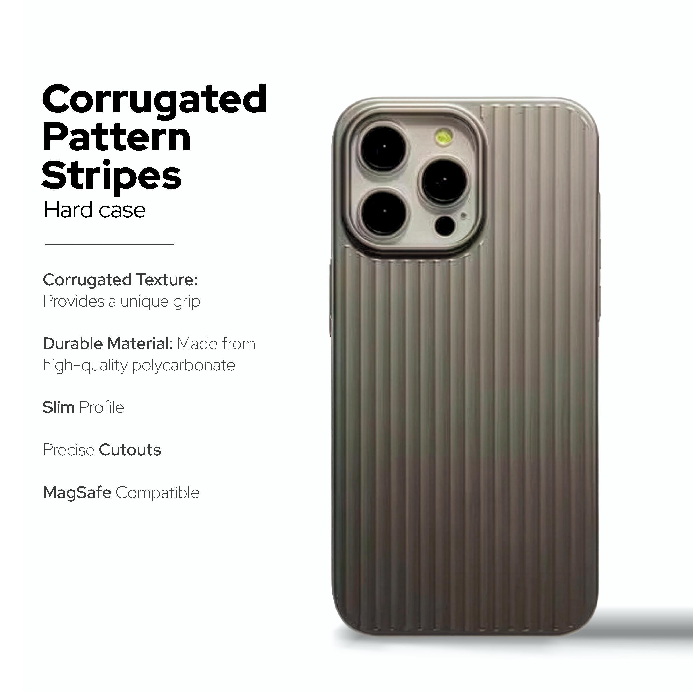 iPhone 16 Series : Corrugated Pattern Stripes Hard Case