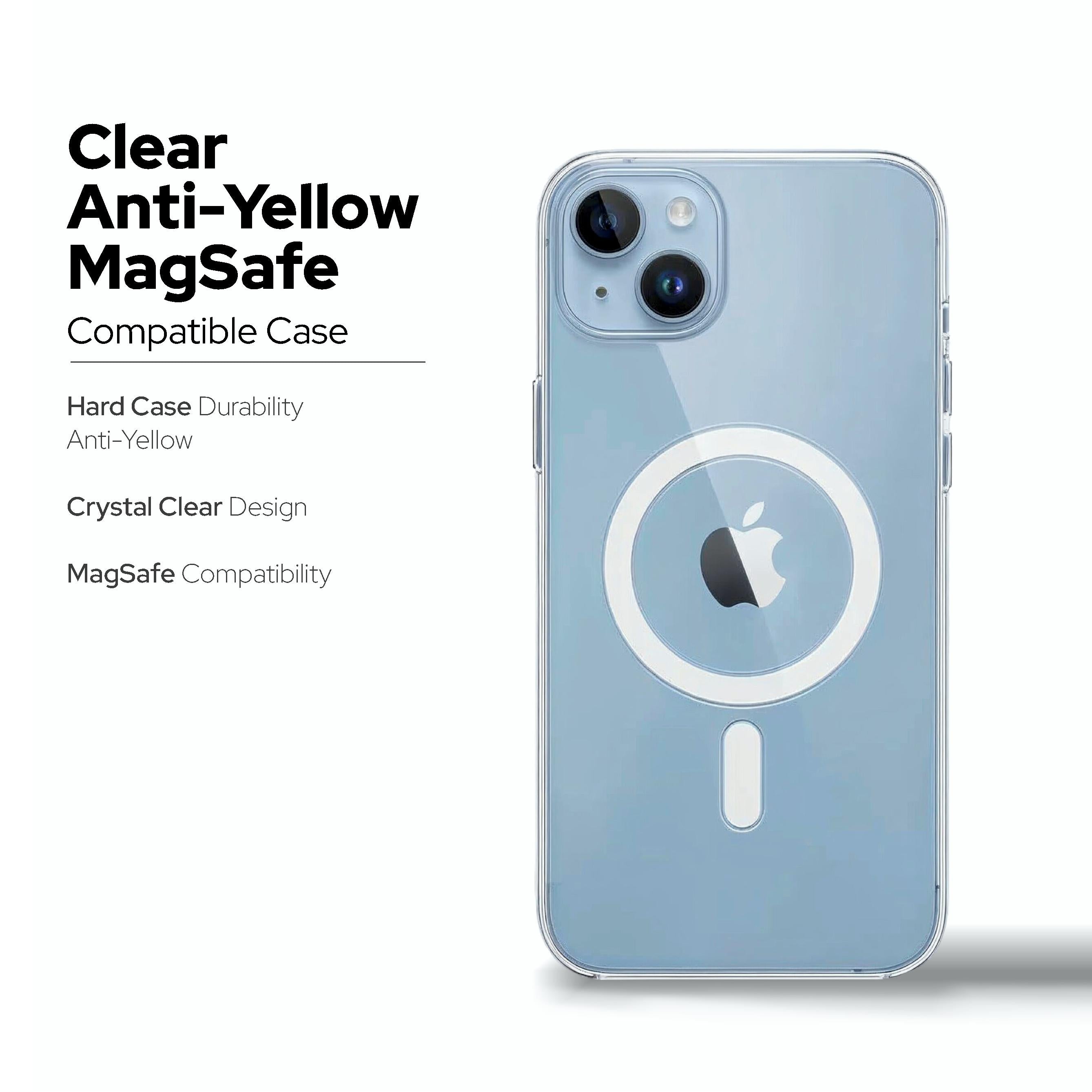 Clear Anti-Yellow MagSafe Compatible Case for iPhone 15 and 16 Series