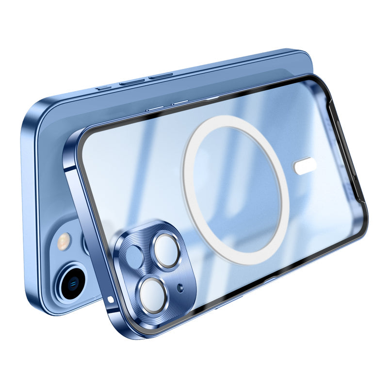 iPhone 14 Series : Metal Upgraded Lock MagSafe Cover with Camera Lens Protector