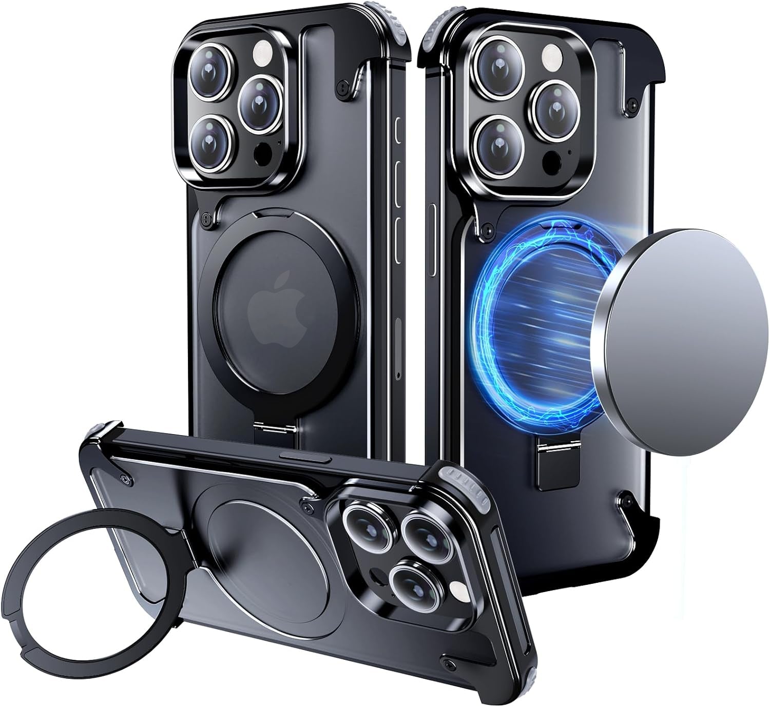 iPhone 15 series - Frameless Armoured Case with Kickstand for iPhone