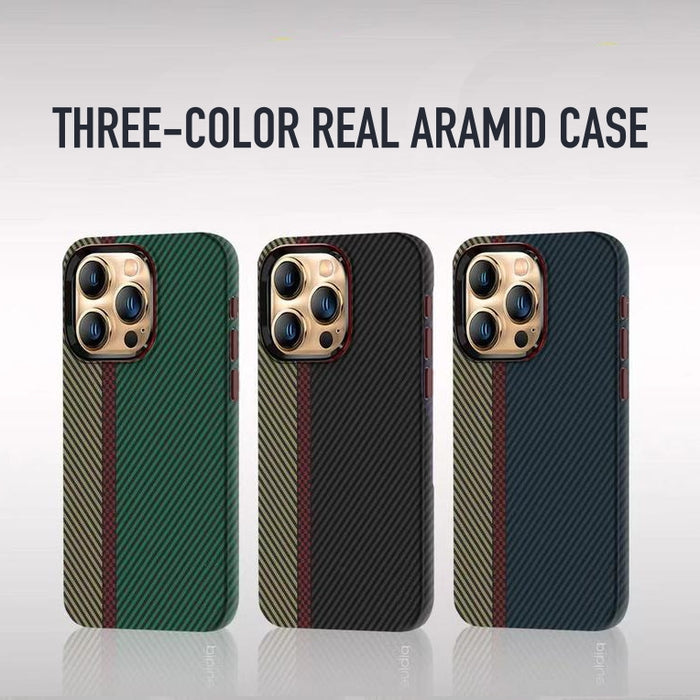 iPhone 15 Series: Real Aramid Carbon Fiber Three Color Case