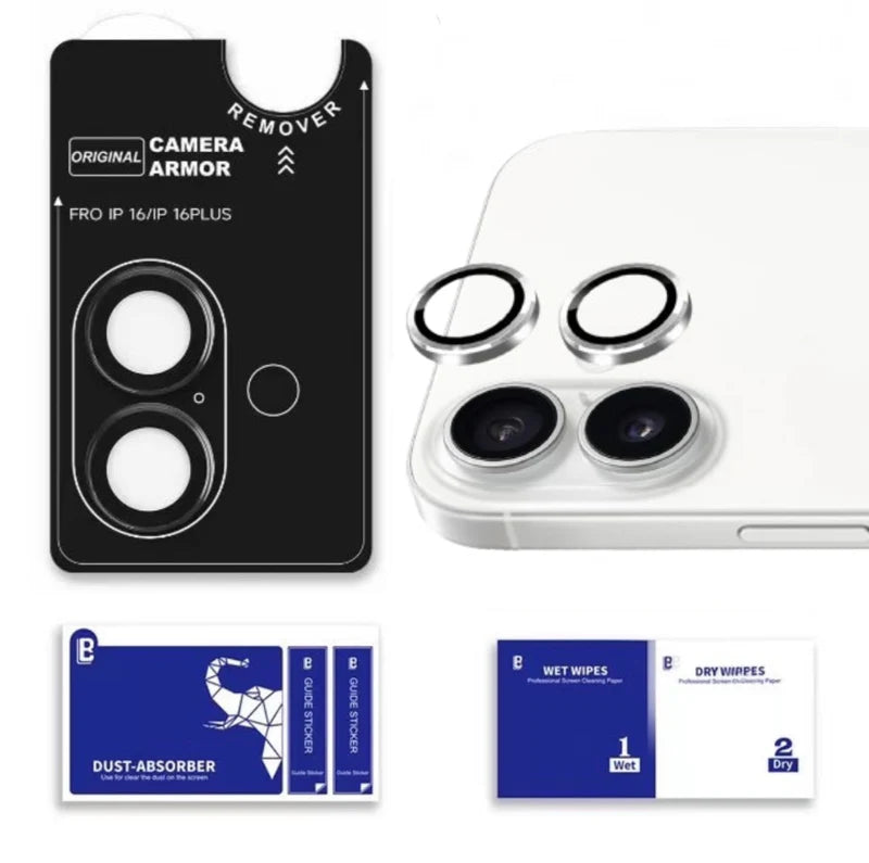 iPhone 16 and 16 Plus : Stainless Steel | Sapphire Glass Camera Rings | PVD
