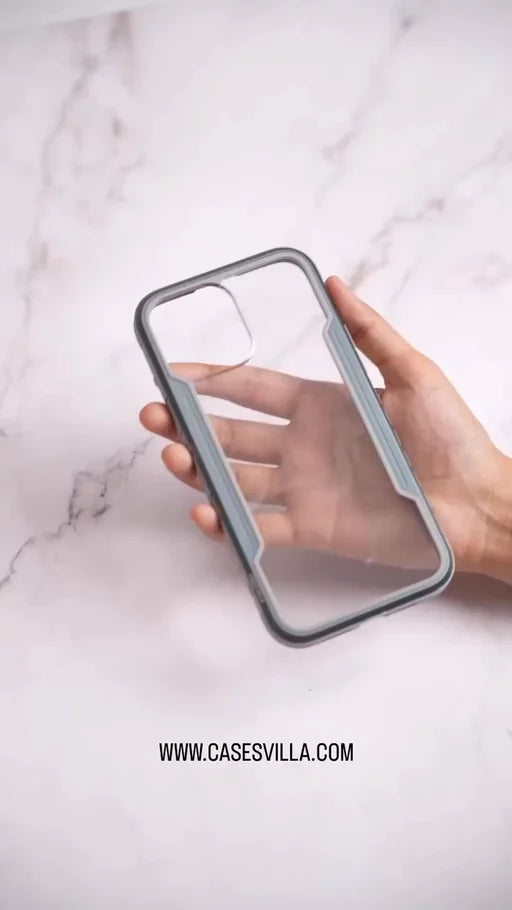 iPhone 14 Series - Black-Grey Defence Shield Metal Cover | Military Grade Protection